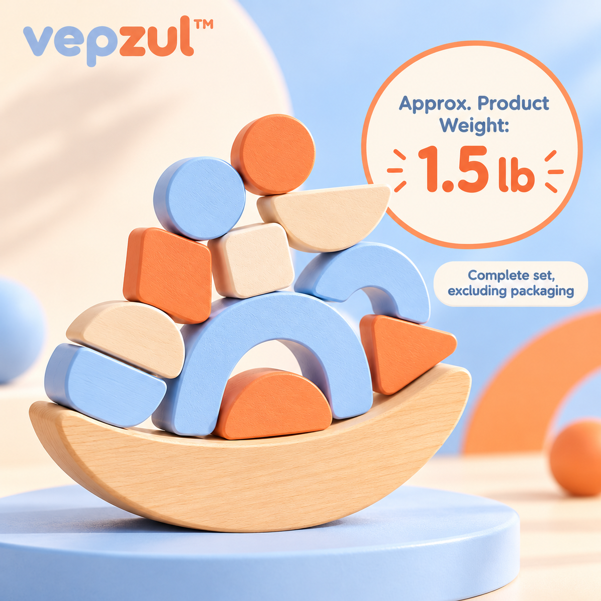 𝐯𝐞𝐩𝐳𝐮𝐥™ Color Loop Wooden Balance Stacking Toy for Kids