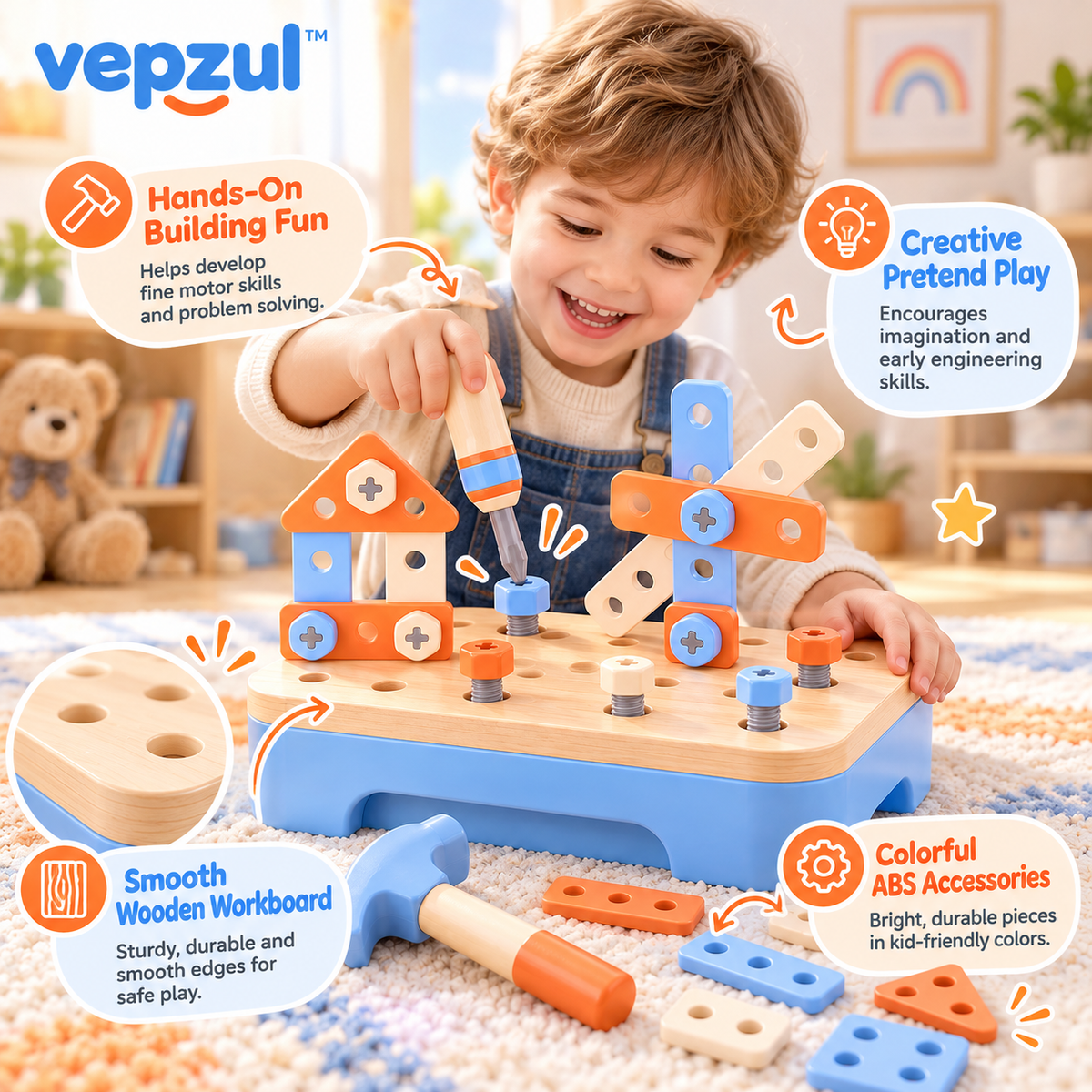 𝐯𝐞𝐩𝐳𝐮𝐥™ Little Maker Pretend Workshop Tool Set