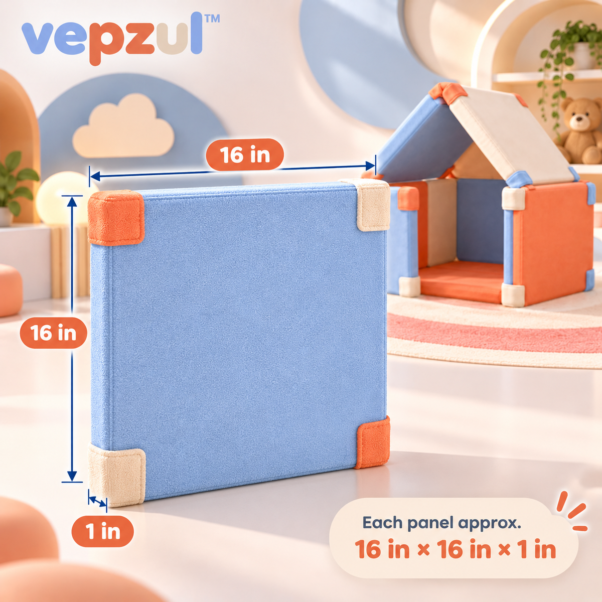 𝐯𝐞𝐩𝐳𝐮𝐥™ Shape Shift Foam Fort Builder Kit