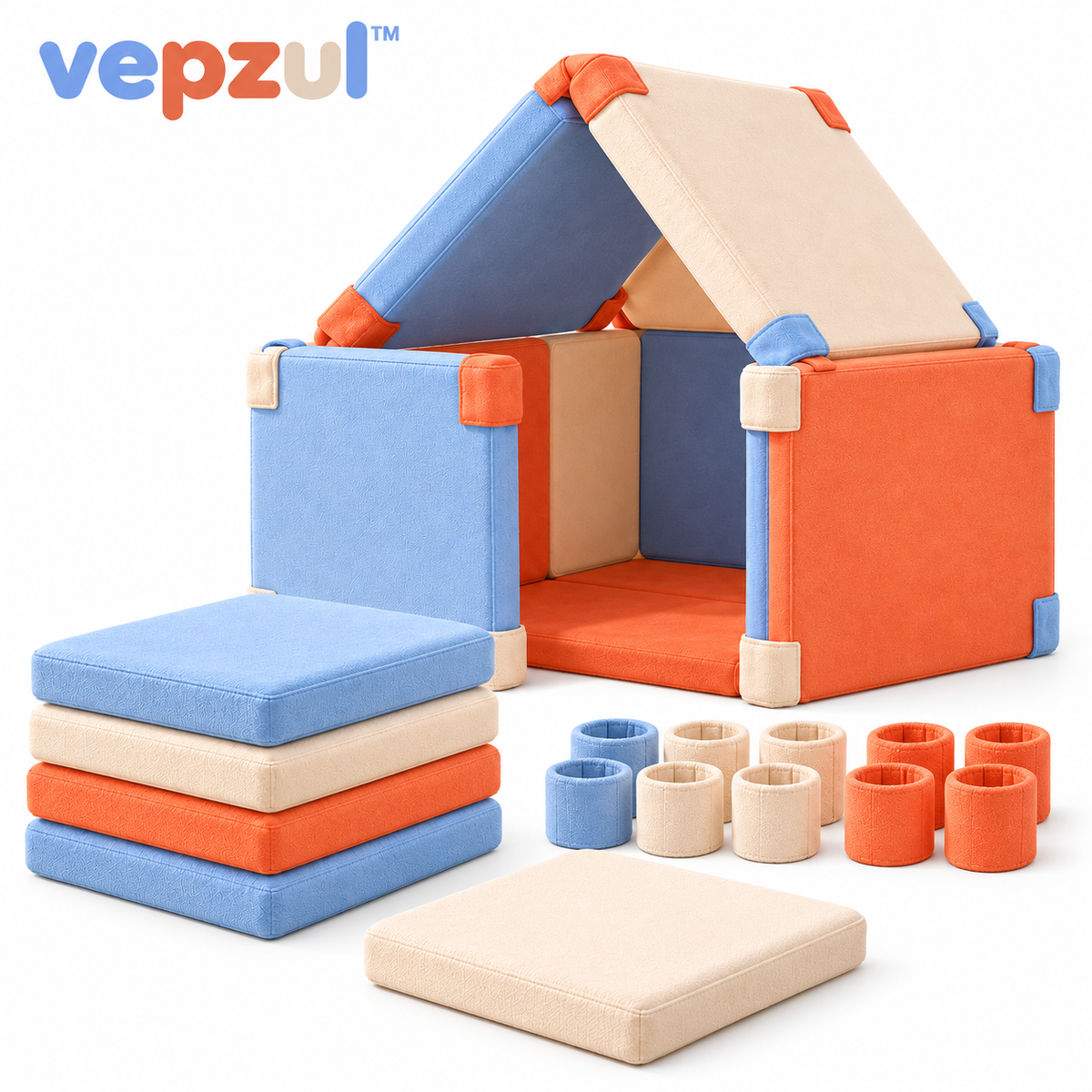 𝐯𝐞𝐩𝐳𝐮𝐥™ Shape Shift Foam Fort Builder Kit