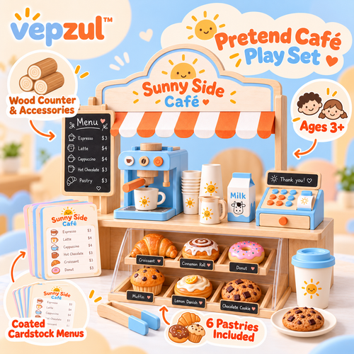 𝐯𝐞𝐩𝐳𝐮𝐥™ Sunny Side Pretend Café Play Set