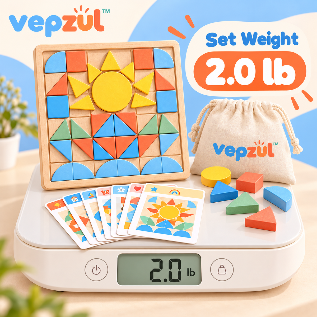 𝐯𝐞𝐩𝐳𝐮𝐥™ Pattern Pop Reusable Mosaic Tile Board