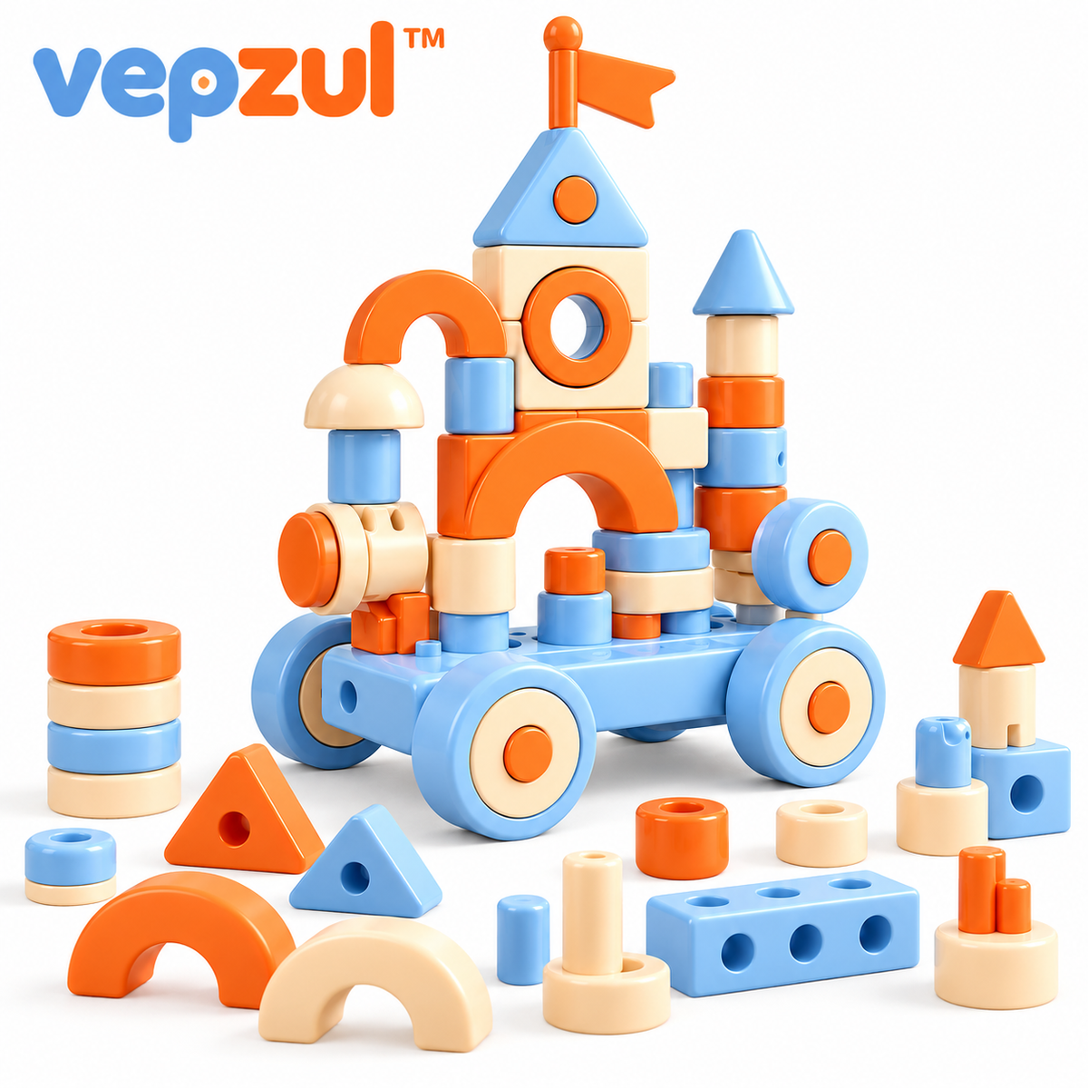 𝐯𝐞𝐩𝐳𝐮𝐥™ Wonder Wheels Rolling Shape Builder Set