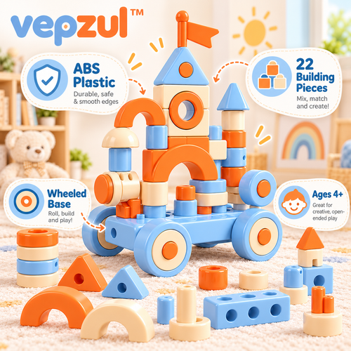 𝐯𝐞𝐩𝐳𝐮𝐥™ Wonder Wheels Rolling Shape Builder Set