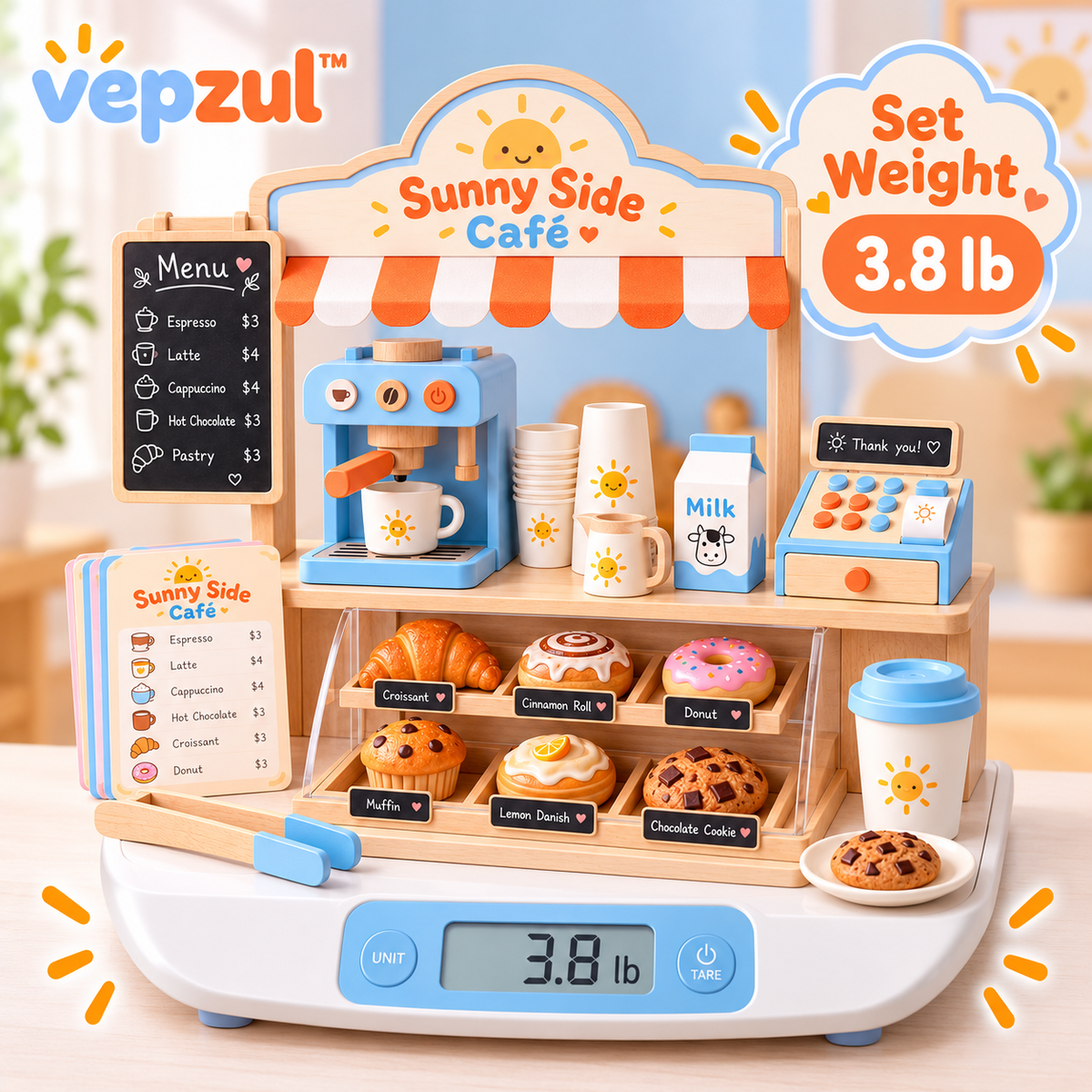𝐯𝐞𝐩𝐳𝐮𝐥™ Sunny Side Pretend Café Play Set