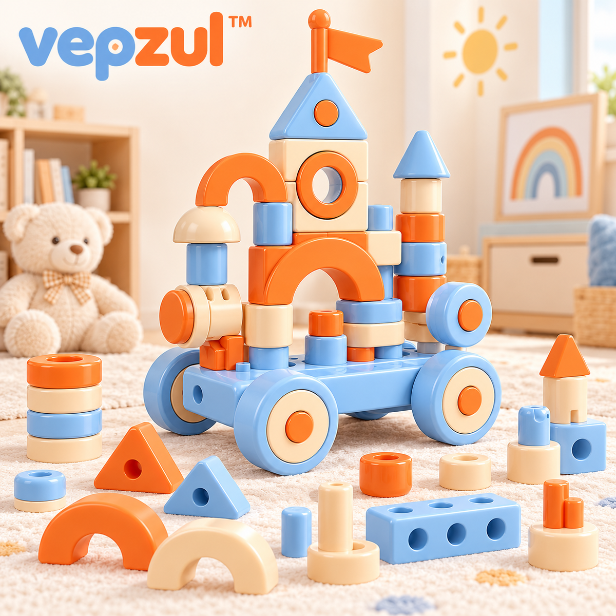 𝐯𝐞𝐩𝐳𝐮𝐥™ Wonder Wheels Rolling Shape Builder Set
