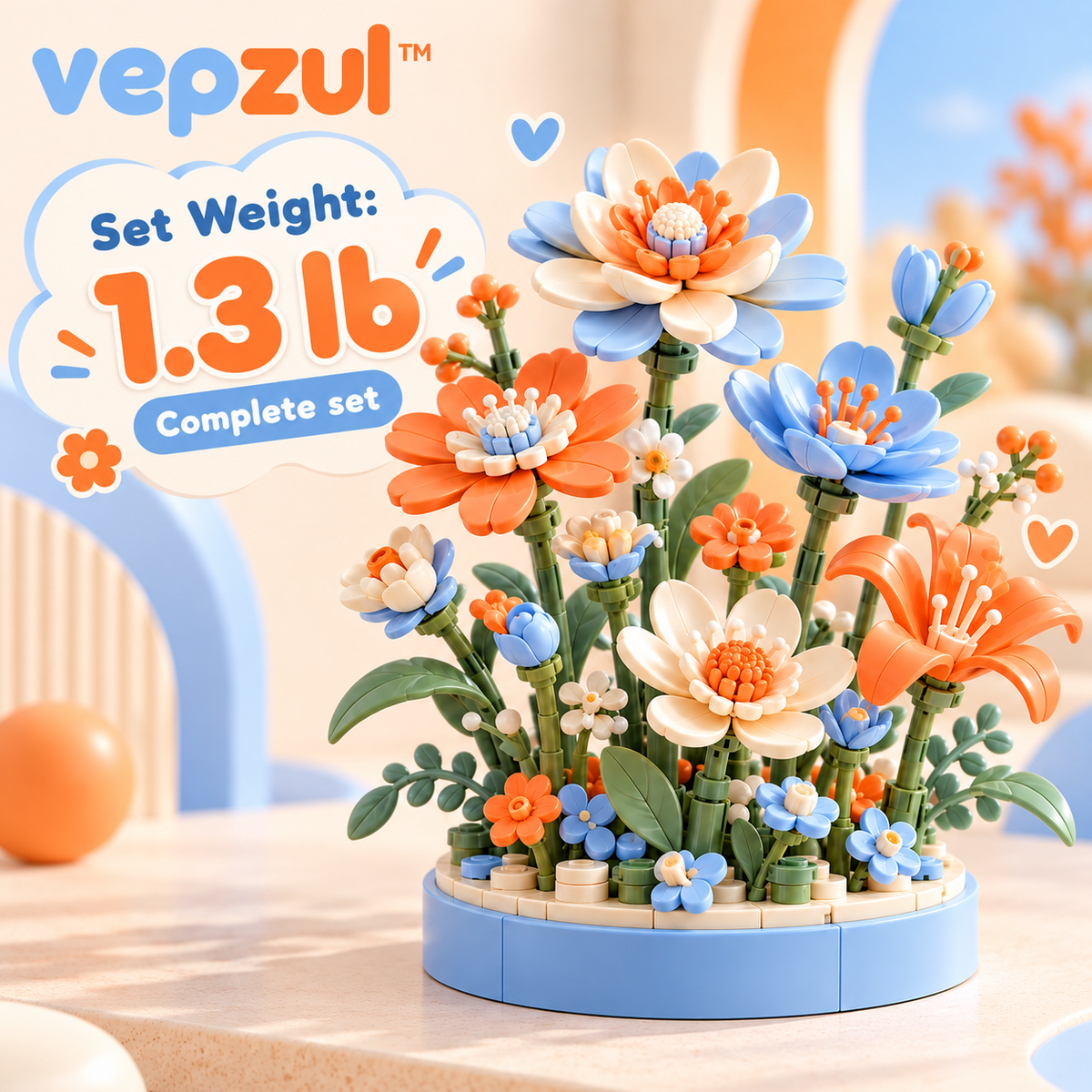 𝐯𝐞𝐩𝐳𝐮𝐥™ Build a Bloom Creative Flower Construction Set