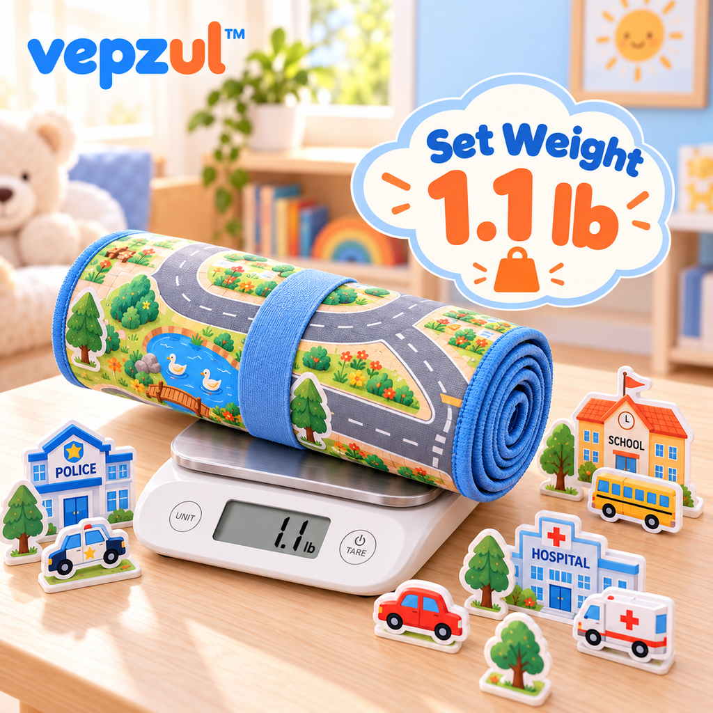 𝐯𝐞𝐩𝐳𝐮𝐥™ Paper Town Reusable Road Map Play Set