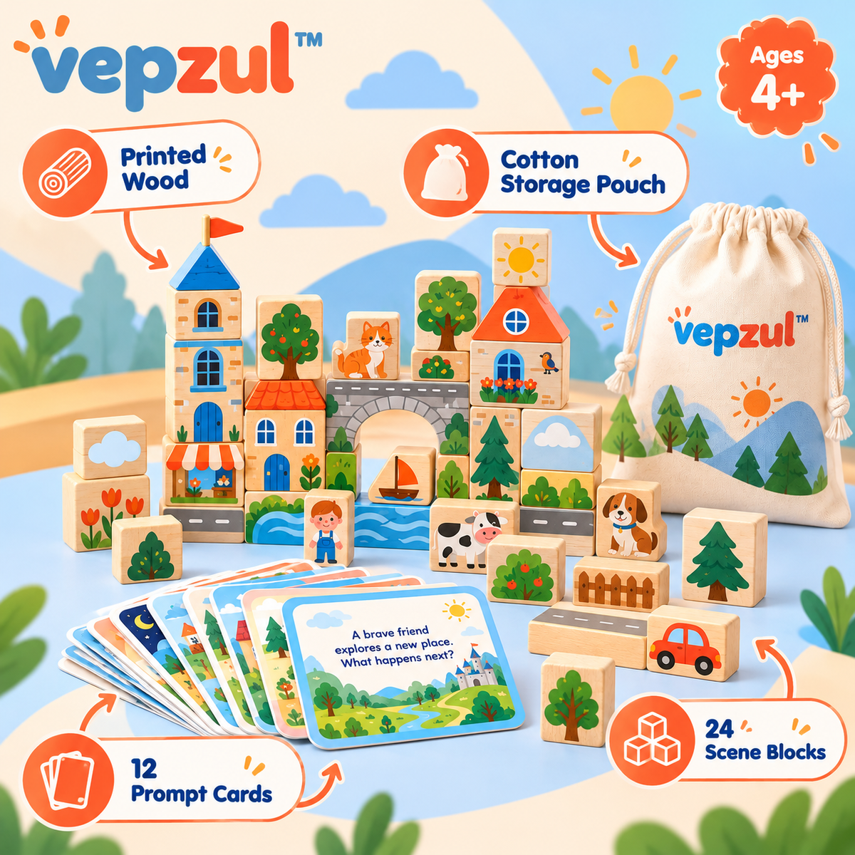 𝐯𝐞𝐩𝐳𝐮𝐥™ Stack a Scene Storytelling Blocks for Kids