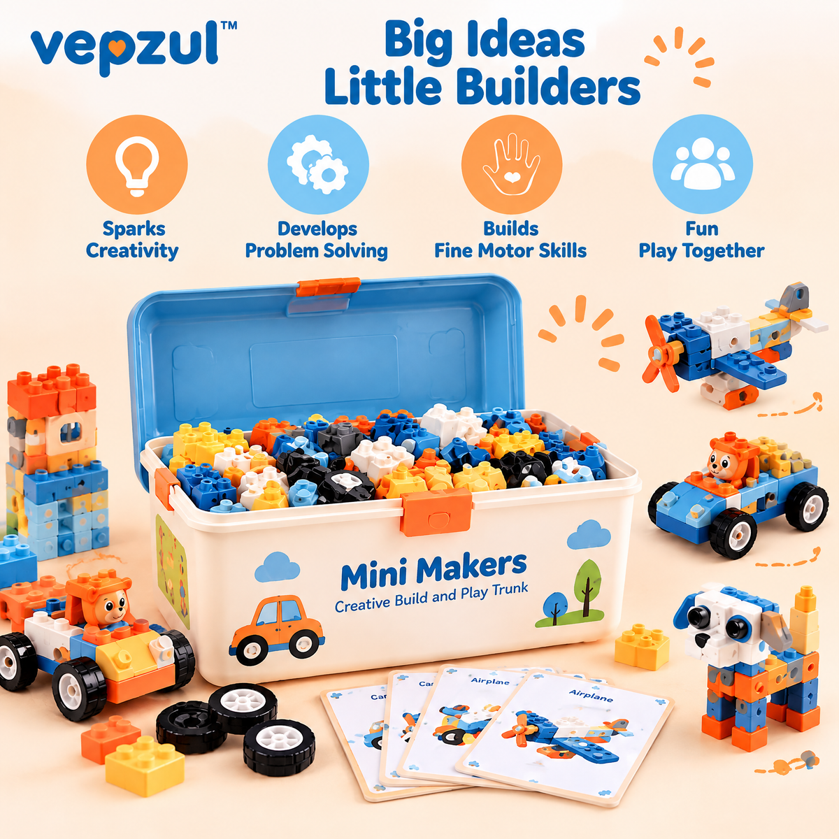 𝐯𝐞𝐩𝐳𝐮𝐥™ Mini Makers Creative Build and Play Trunk
