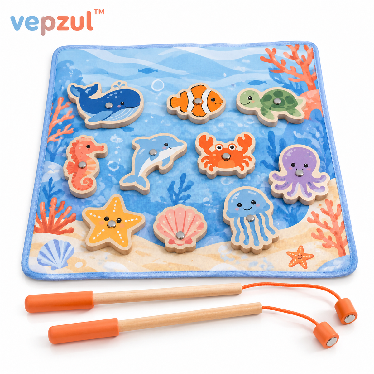 𝐯𝐞𝐩𝐳𝐮𝐥™ Coral Cove Magnetic Fishing Game Set